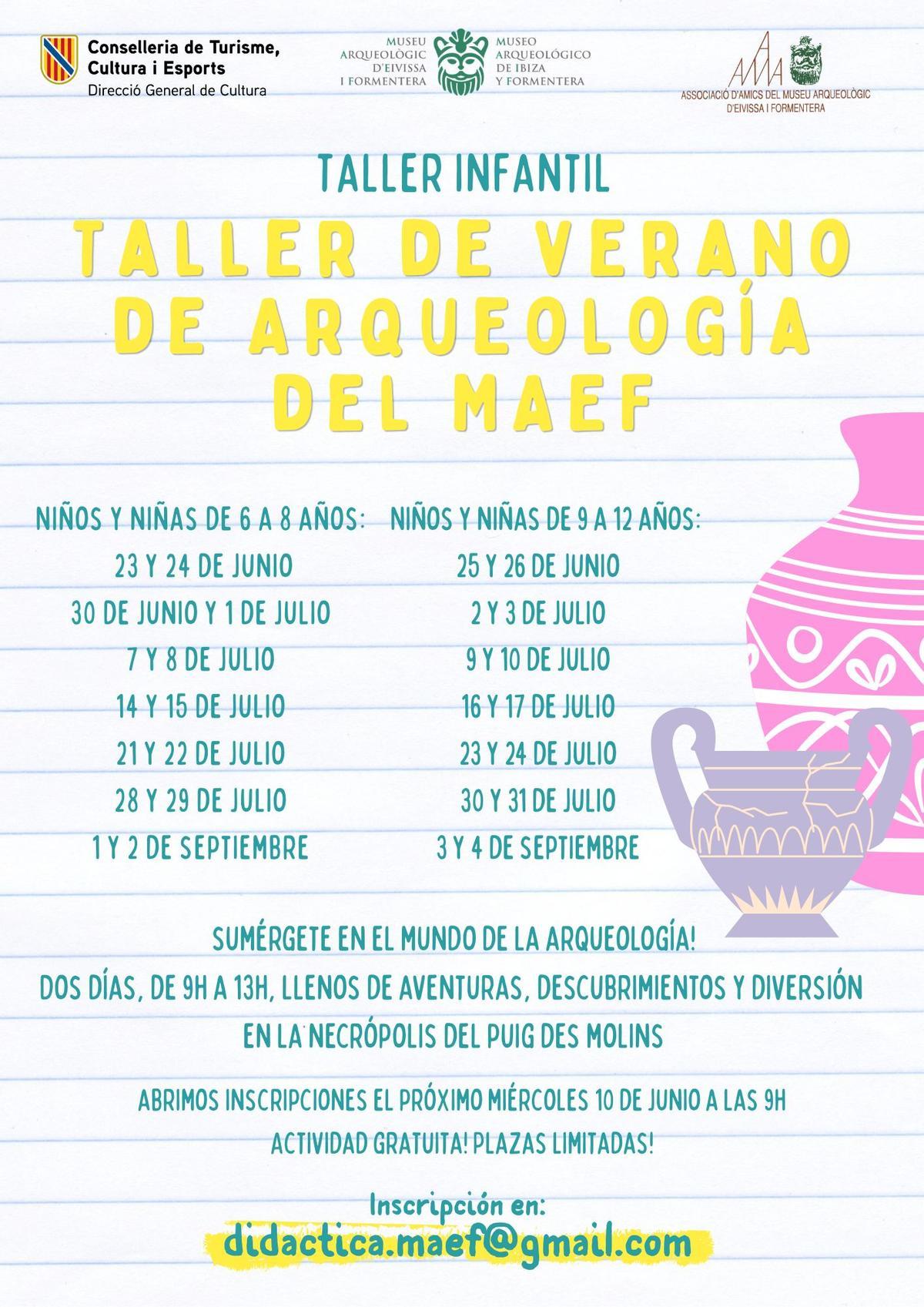 El Museo Arqueológico de Ibiza y Formentera abre la inscripción para sus talleres infantiles gratuitos.