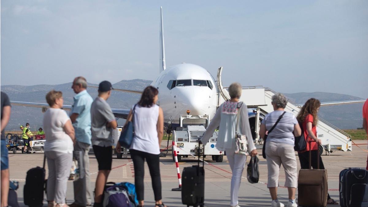Viajeros en el aeropuerto de Castellón, en imagen de archivo.