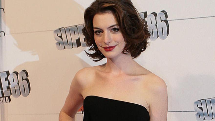 Anne Hathaway promocionó la cinta en Madrid.