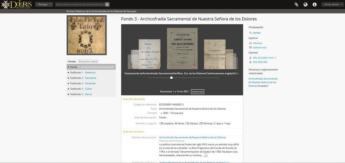 La página web del archivo ha sido completamente renovada y actualizada.