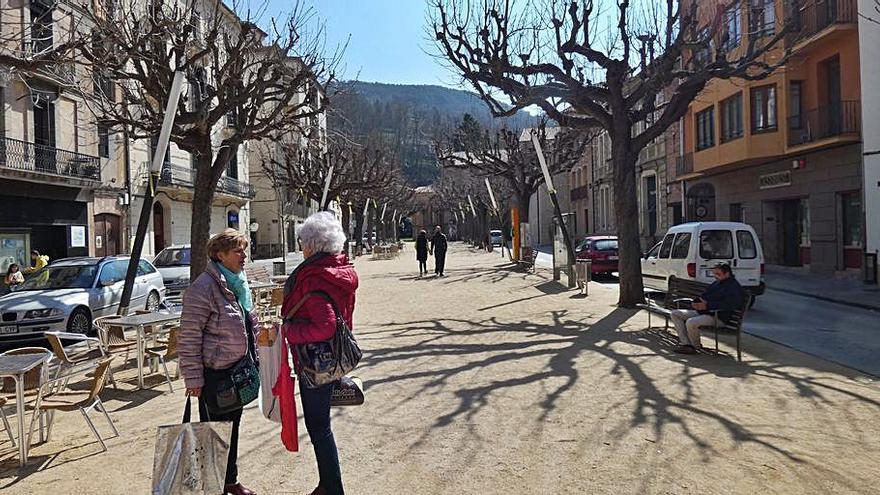 El passeig Comte Guifré de Sant Joan de les Abadesses. | JORDI REMOLINS