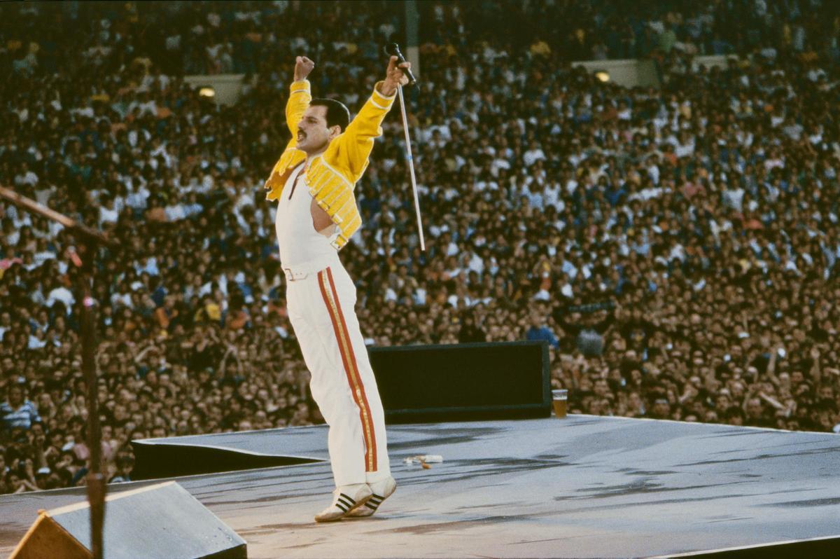 Freddie Mercury en uno de sus conciertos.