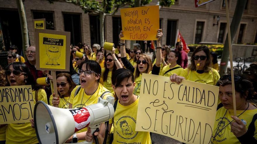 Las educadoras de 0 a 3 de Aragón secundan la huelga estatal.