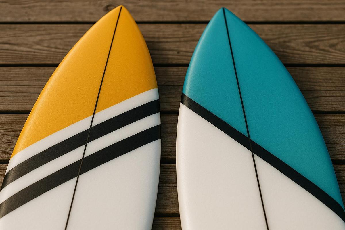 Dos tablas de surf en una imagen de archivo