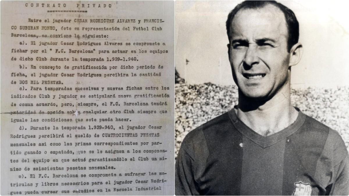 César Rodríguez se comprometió con el Barça en el año 1939