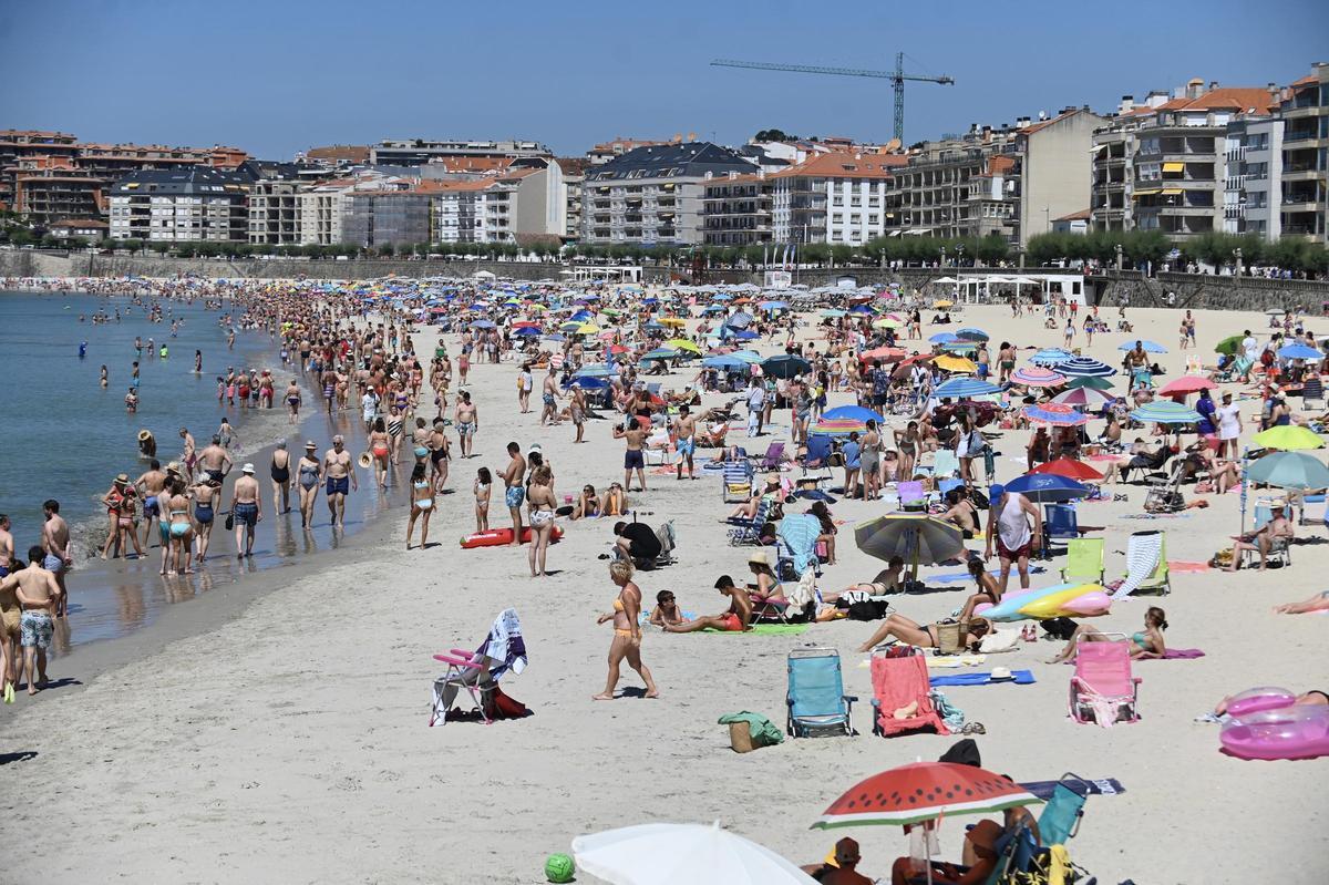 La playa de Silgar, en pleno centro de Sanxenxo, el verano pasado.