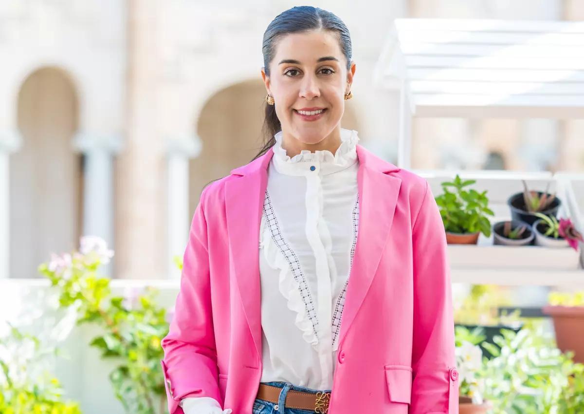 Carolina Marín, durante la entrevista en Huelva.