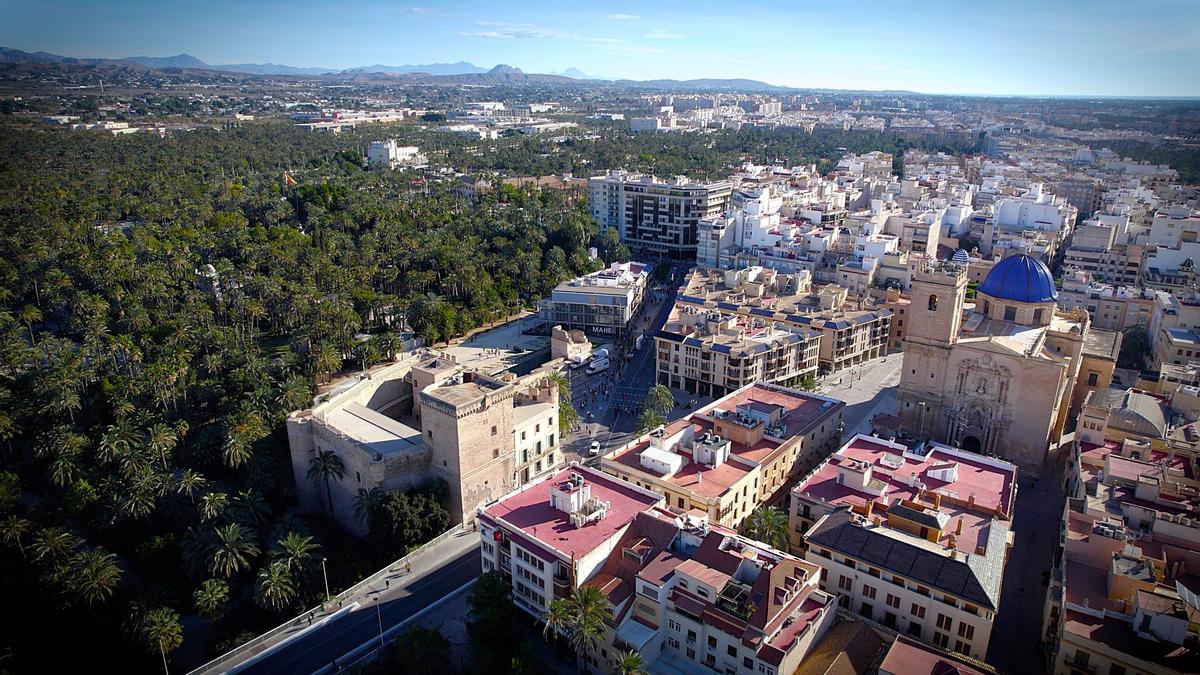 Una vista desde el globo de Elche