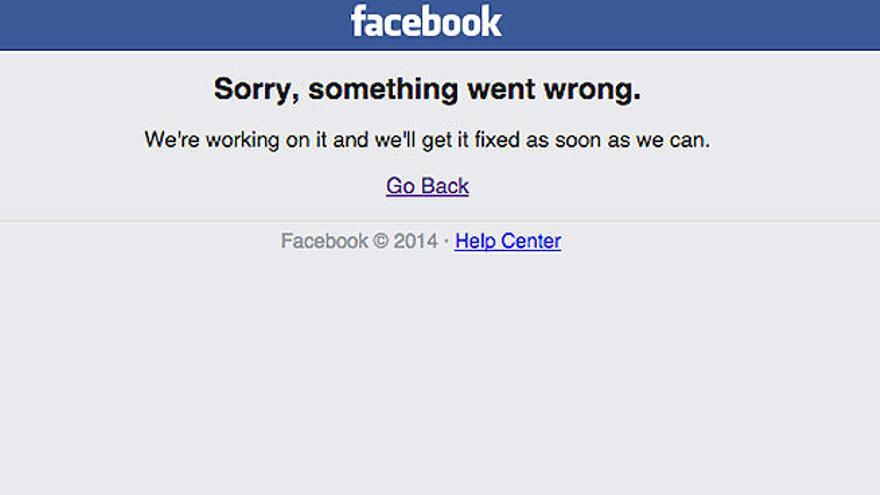 Pantalla de Facebook durante el fallo.