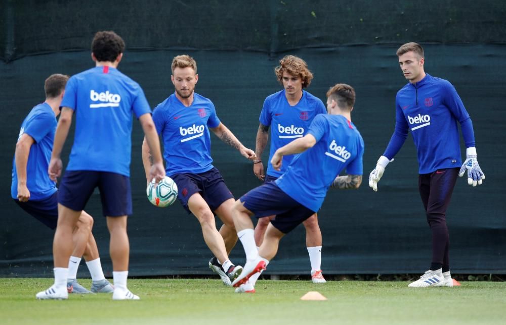 Primer entrenament de la pretemporada del Barça