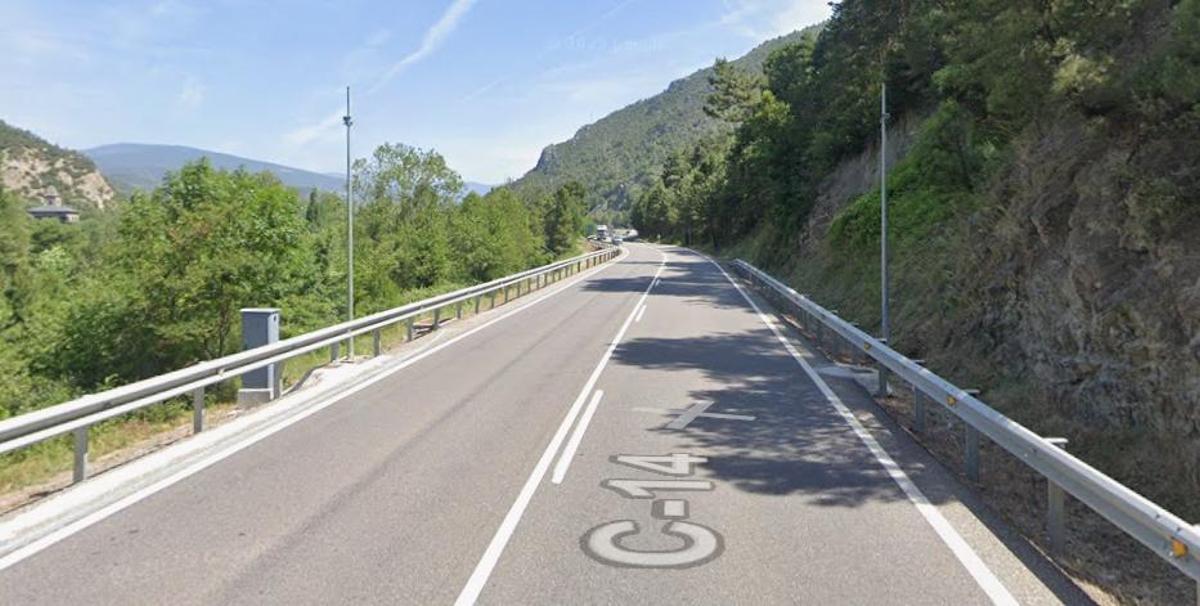 Un punt de la C-14, al seu pas per Ribera d'Urgellet