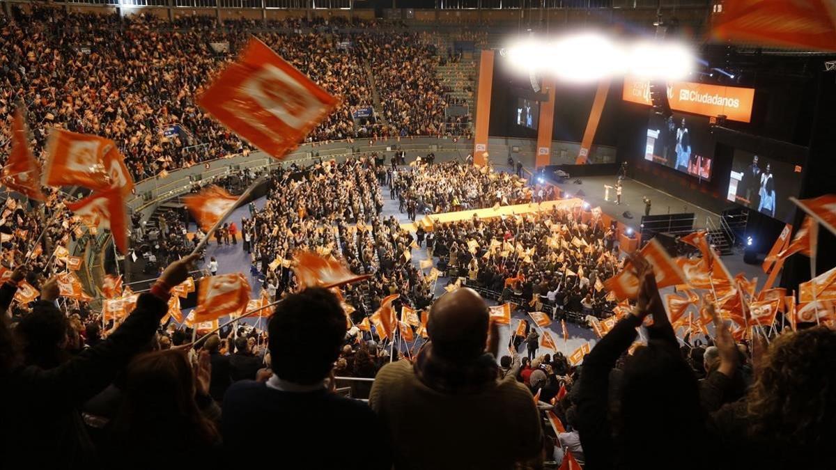 Mitin de Ciudadanos en Vistalegre, en Madrid, el 13 de diciembre del 2015