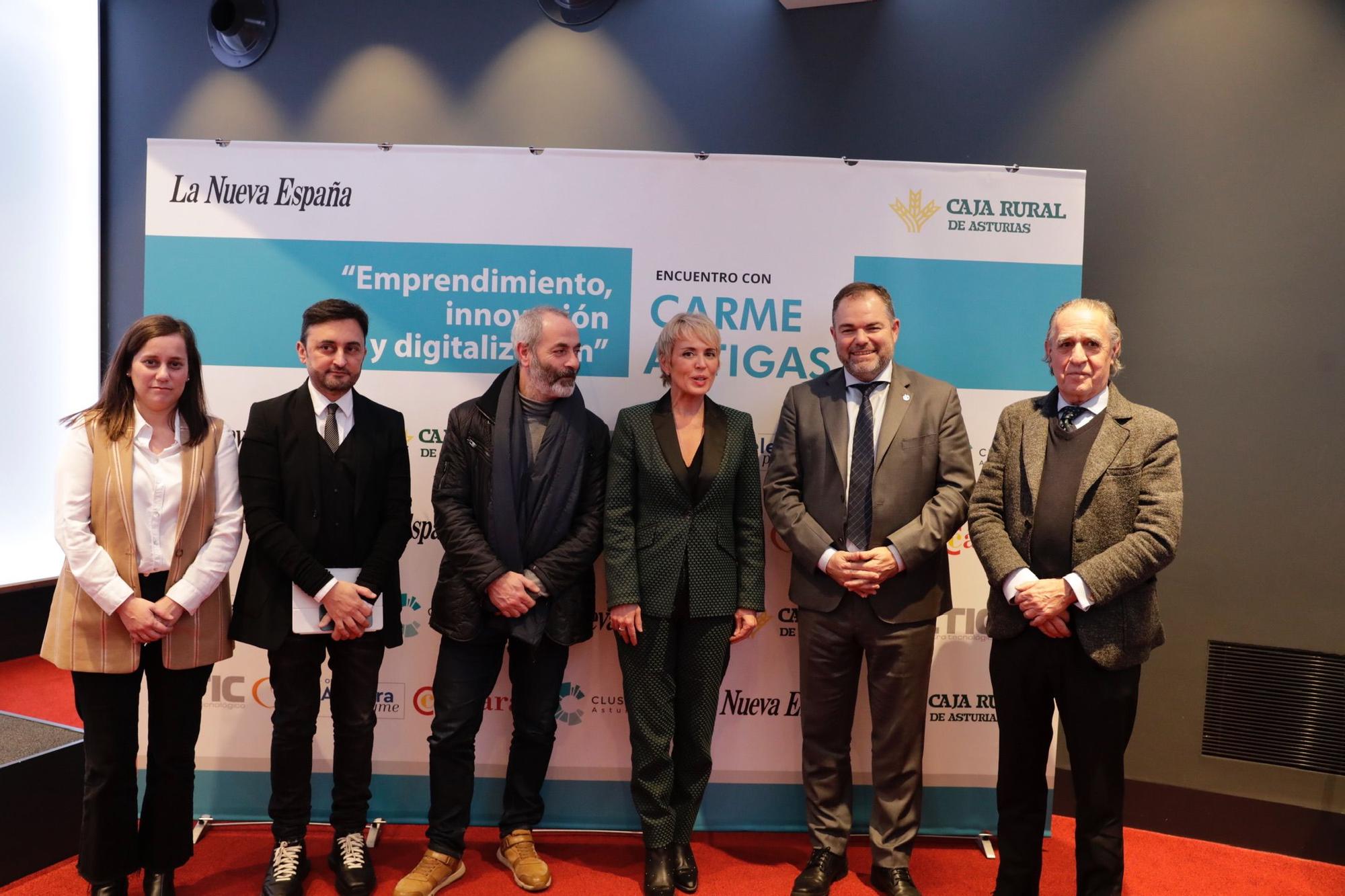 la secretaria de Estado de Digitalización e Inteligencia Artificial del Ministerio de Asuntos Económicos, Carme Artigas, participa el encuentro "Emprendimiento, innovación y digitalización", celebrado en el Club Prensa Asturiana de LA NUEVA ESPAÑA