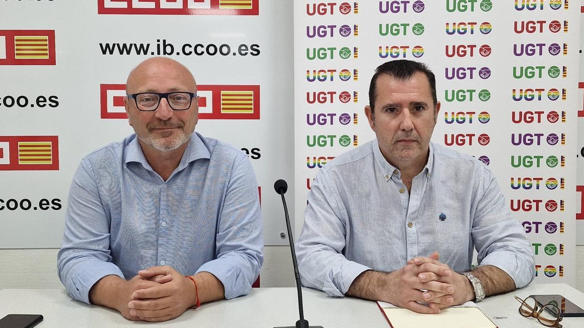 José Luis García, de CCOO, y Lorenzo Navarro, de UGT