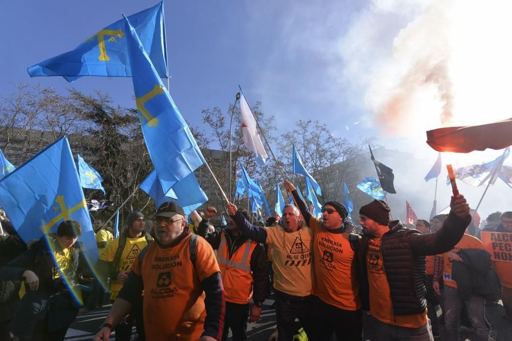 Manifestación de trabajadores de Alcoa en Madrid