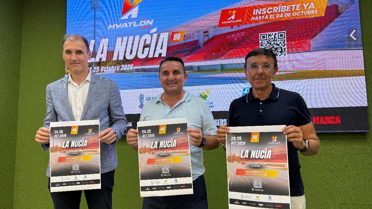 En la presentación han participado José Hidalgo, presidente de la FETRI, Luis Cervera, director general de Deportes de la Generalitat Valenciana y Bernabé Cano, alcalde de La Nucía y Diputado de Deportes.