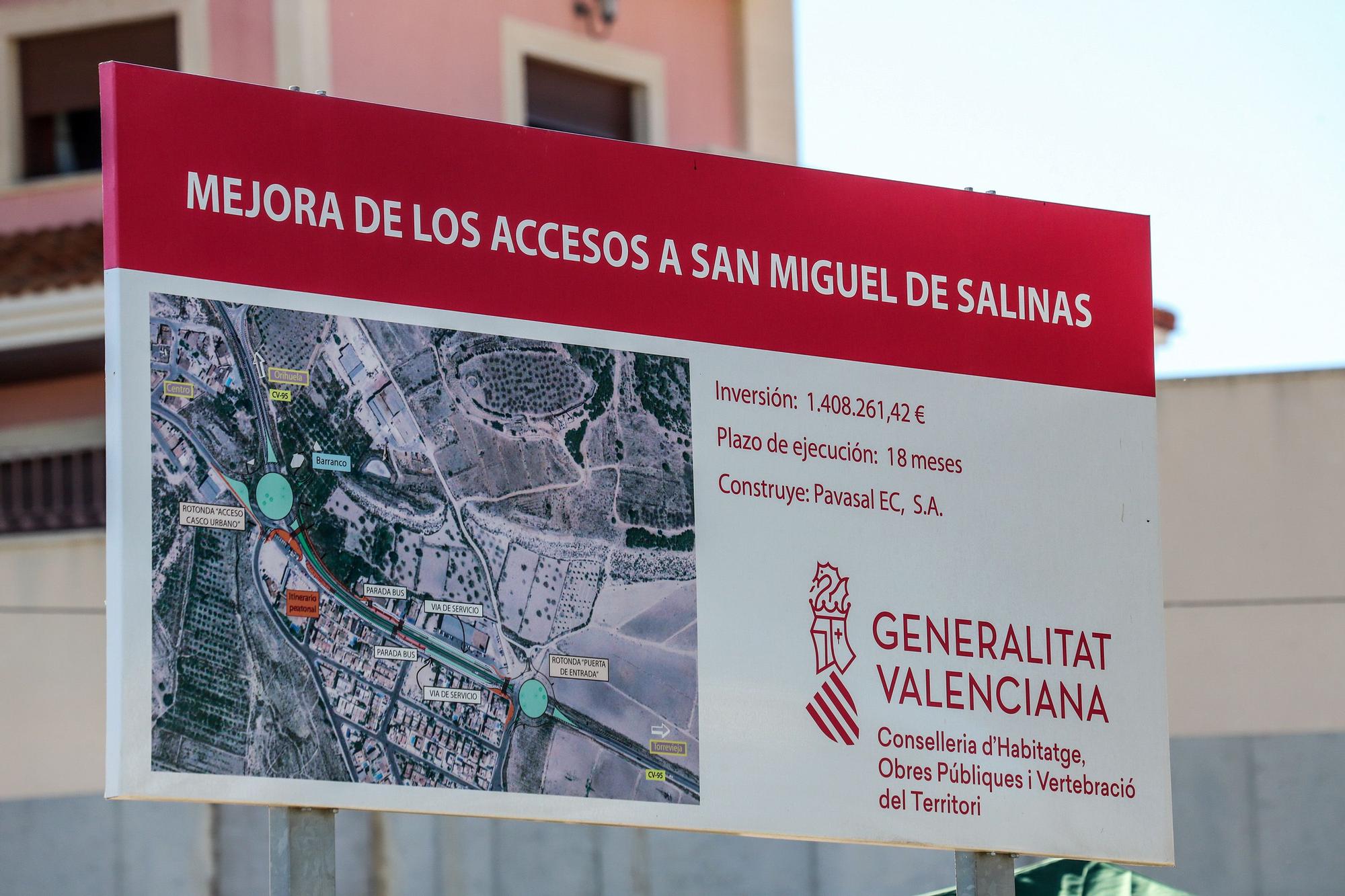 El conseller visita las mejoras en la CV-95 en el tramo de San Miguel de Salinas