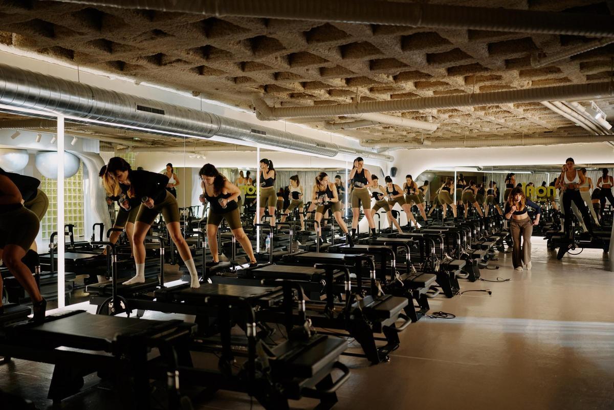 Un momento de la sesión de pilates.