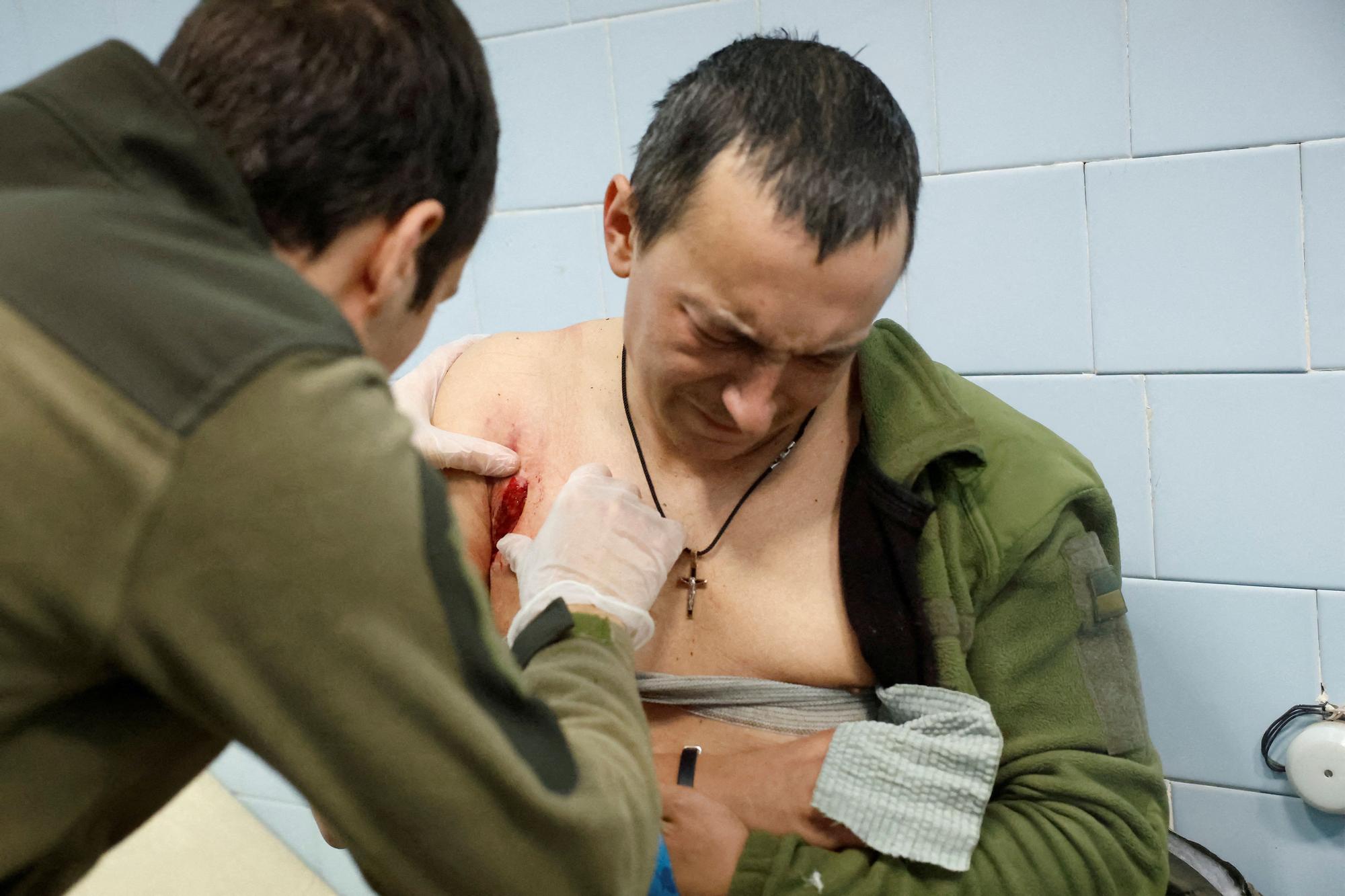 Atención médica a los heridos ucranianos en la región de Donetsk.