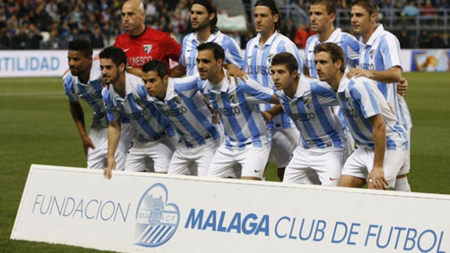 Alineación del Málaga CF frente al Real Madrid (3-2).