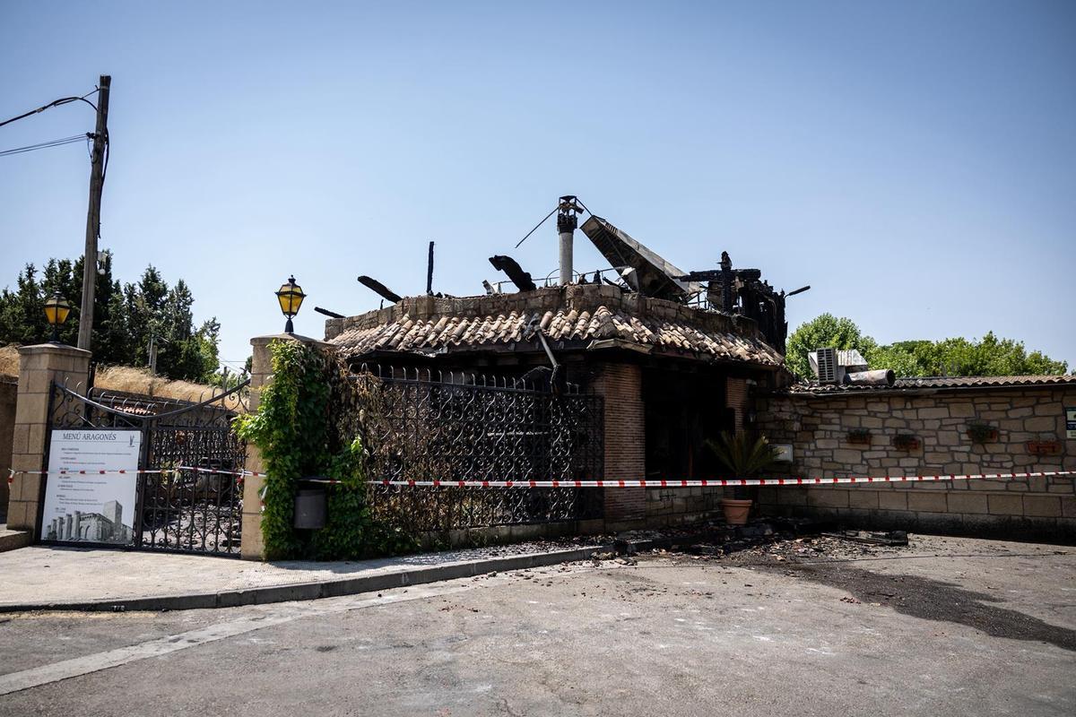 Aspecto del restaurante La Junquera tras el incendio.