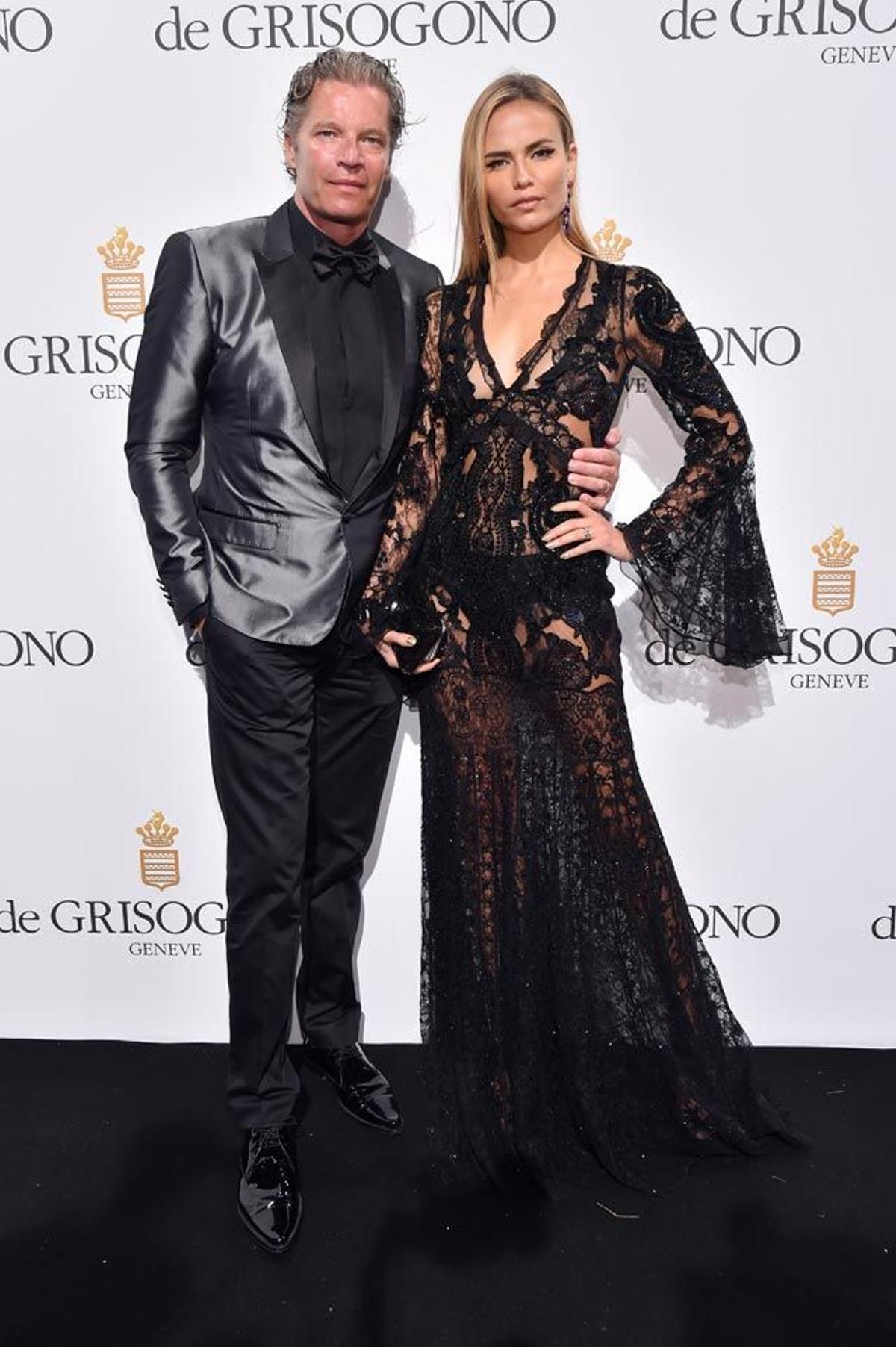 Natasha Poly y Peter Bakker, en la fiesta Grisogono del Festival de Cannes 2016.