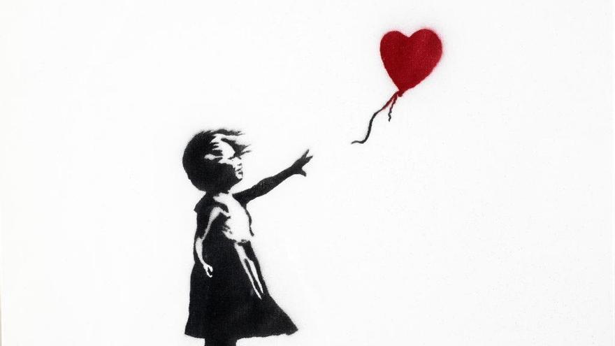 La obra &#039;Girl with a baloon&#039; de Banksy.