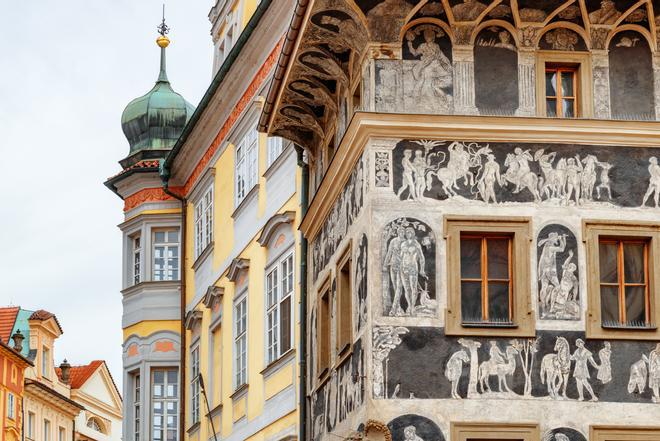 Detalle de la Casa del Minuto de Praga.