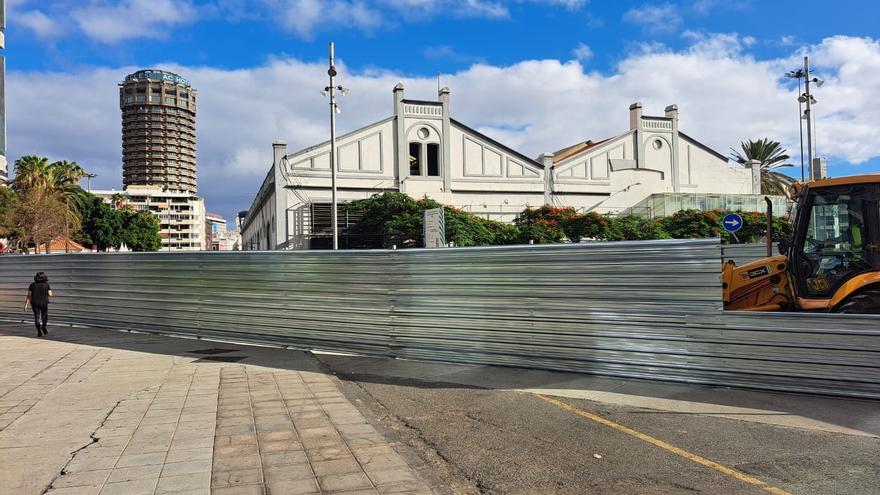 El &#039;corazón&#039; del parque Santa Catalina cierra por las obras de la Metroguagua