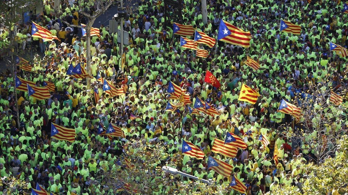 Vista aérea en la confluencia de Passeig de Gràcia y Aragó.