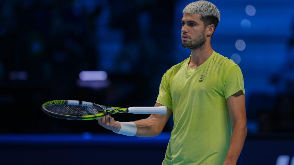 Alcaraz durante las semifinales ante Auger-Aliassime