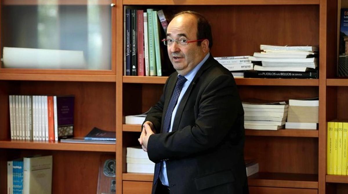 El primer secretari del PSC, Miquel Iceta, durant l’entrevista concedida a Efe.