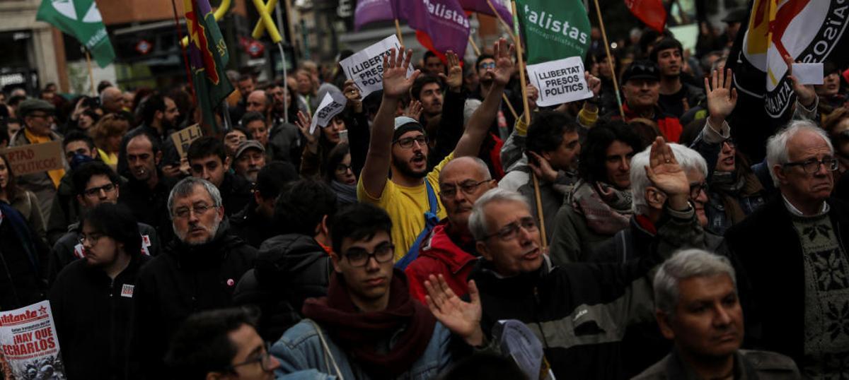 Imatge de la manifestació d'aquest dissabte a Madrid