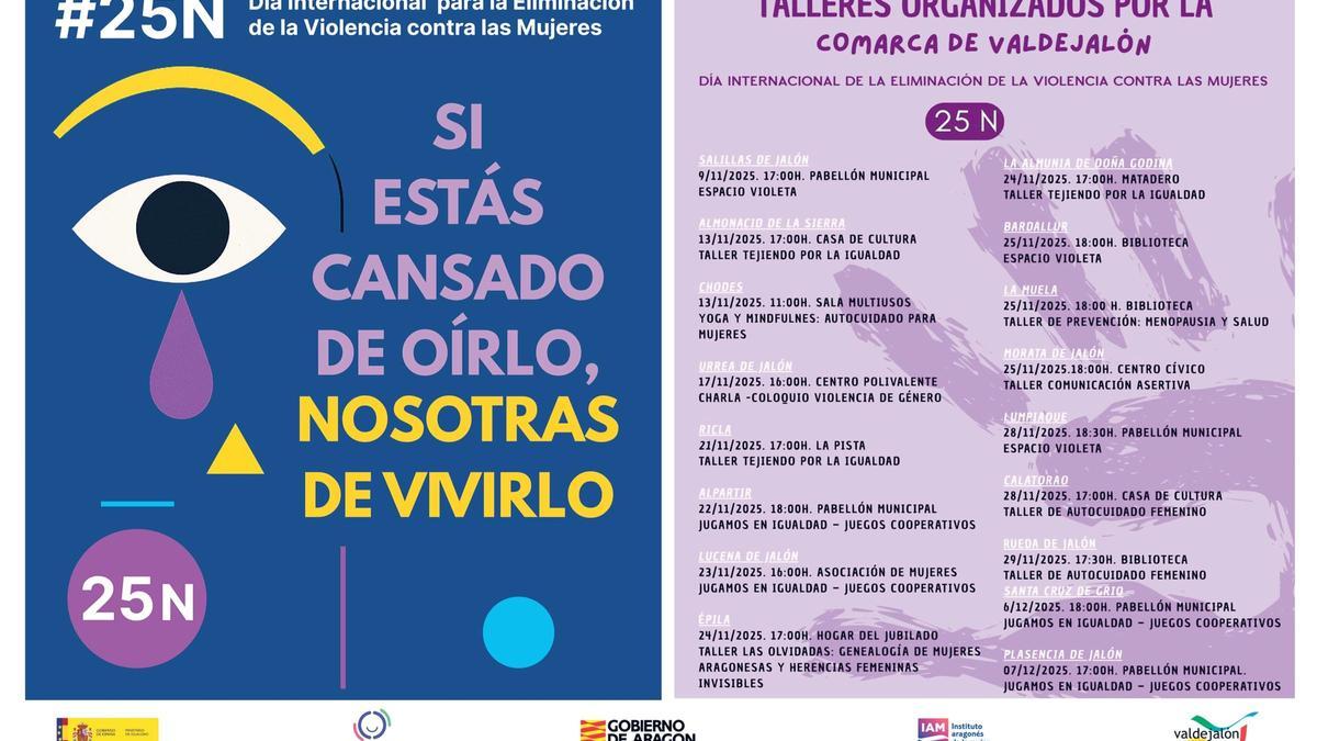 La Comarca de Valdejalón ha programado numerosos talleres y actividades para poner el foco sobre la necesidad de erradicar la violencia contra las mujeres.