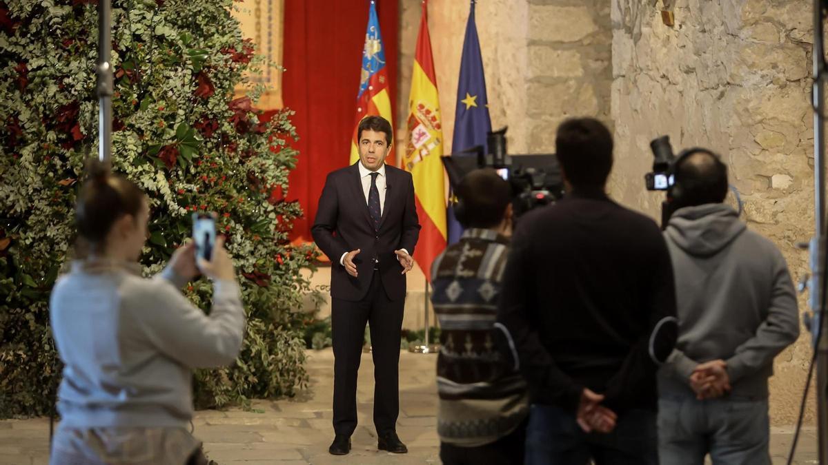 Carlos Mazón durante la grabación