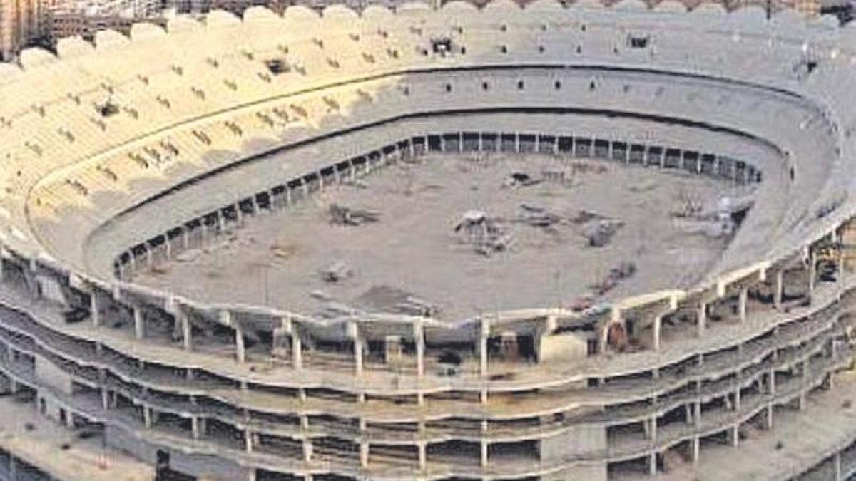 Imagen del Nuevo Mestalla, parado desde hace más de una década