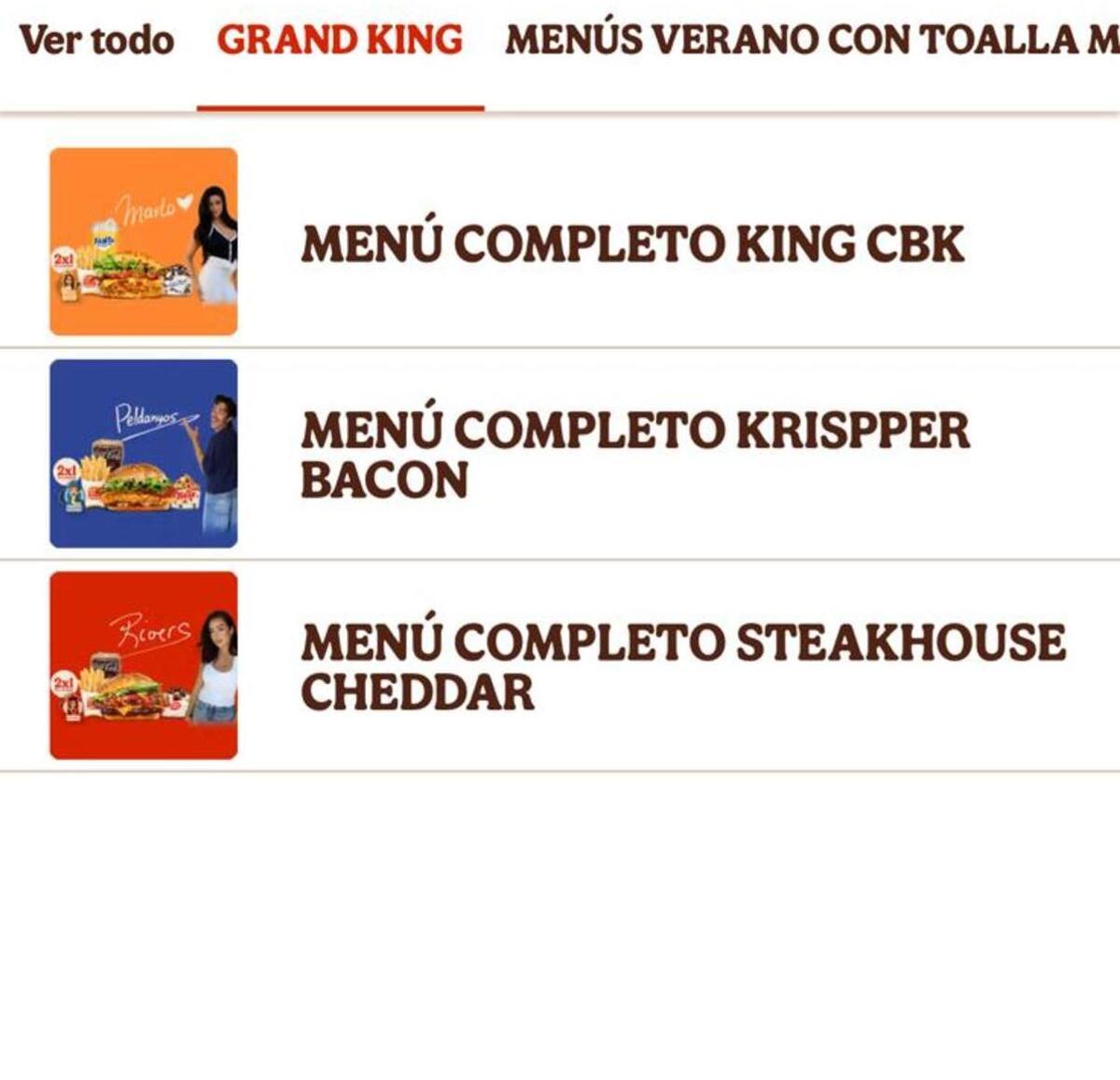 El menú del Xocas ya no aparece disponible en Burger King
