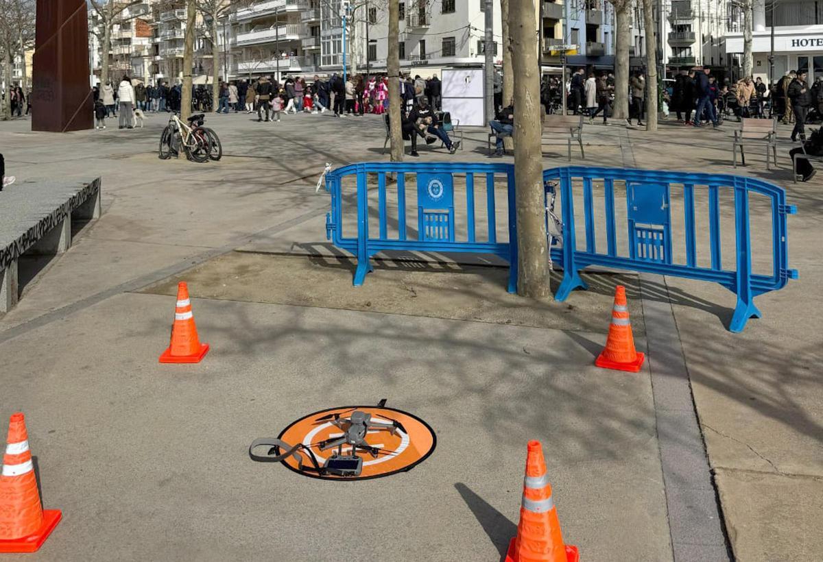 El servei de dron utilitzat durant el Carnaval de Roses.