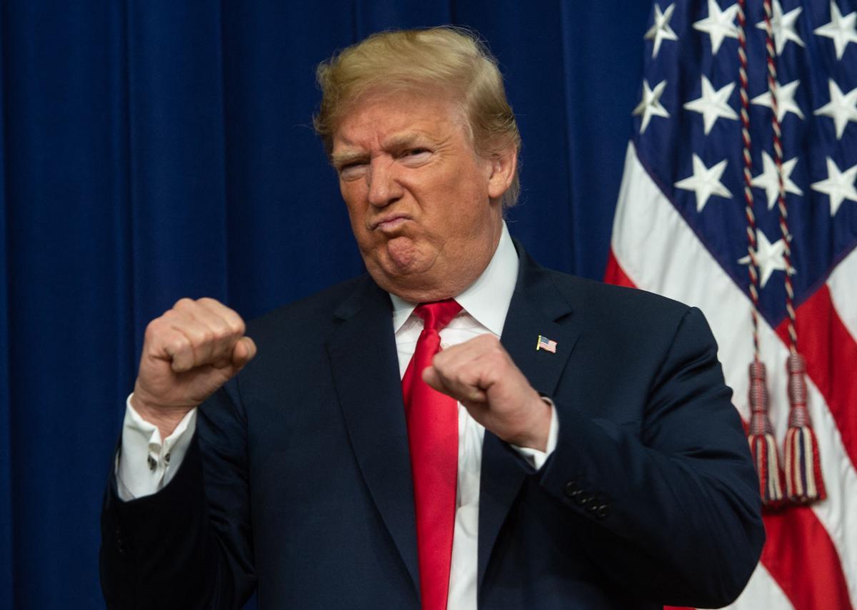 El presidente de los Estados Unidos, Donald Trump, durante un acto de campaña.