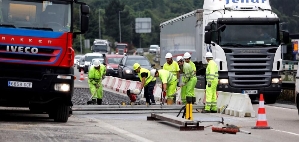 Obras en la autopista "Y" a la altura del Montico