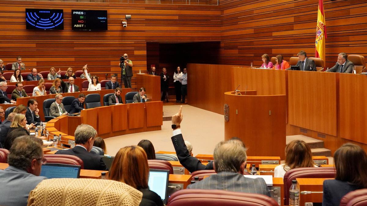 Votación en el Pleno de las Cortes.