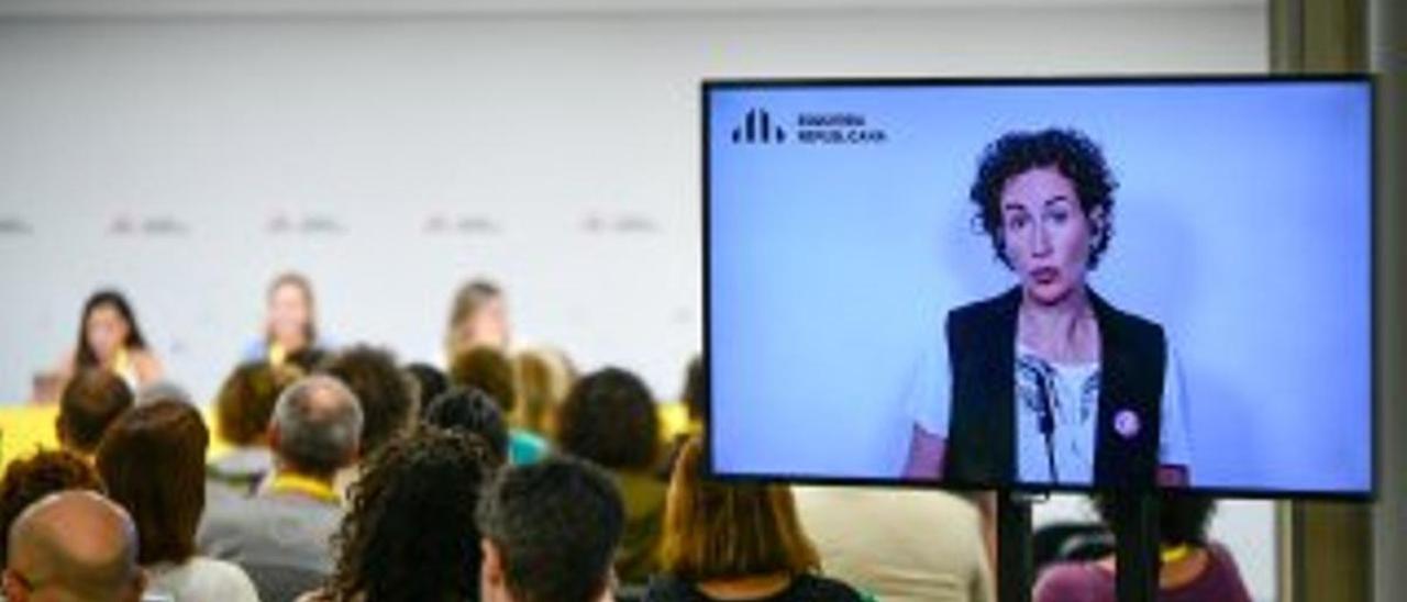 La secretaria general de ERC, Marta Rovira, durante el consejo nacional del partido este sábado.