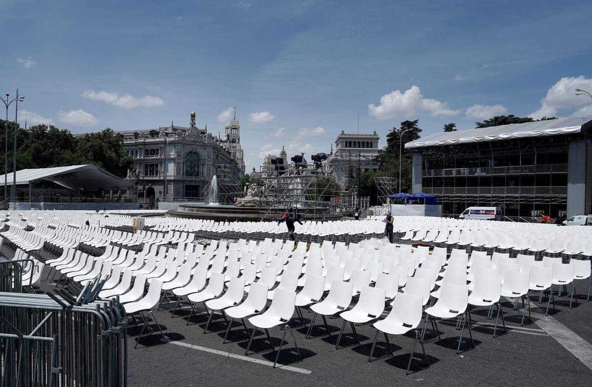 Los preparativos de Madrid para recibir al Papa León XIV, en imágenes.