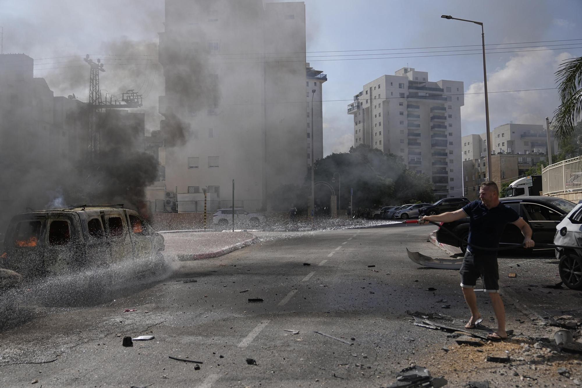 Ataque procedente de la Franja de Gaza en Ashkelon, Israel.