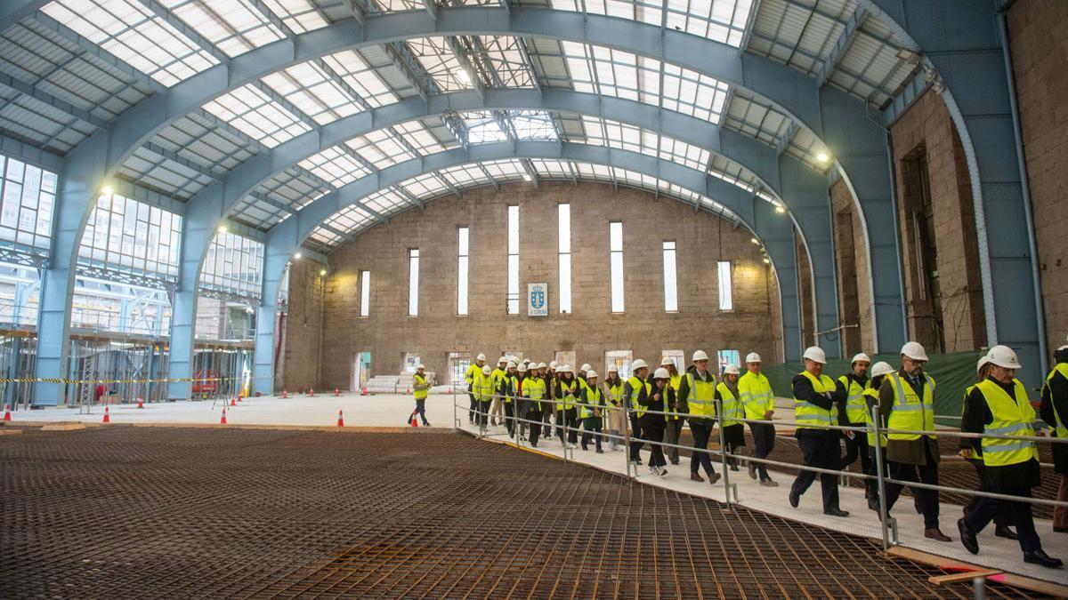 Estado de las obras de la estación de tren de San Cristóbal, durante la visita institucional.