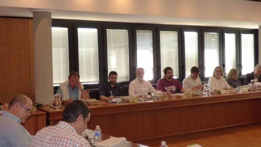 Los grupos municipales, reunidos ayer en sesión plenaria en Calvià vila.