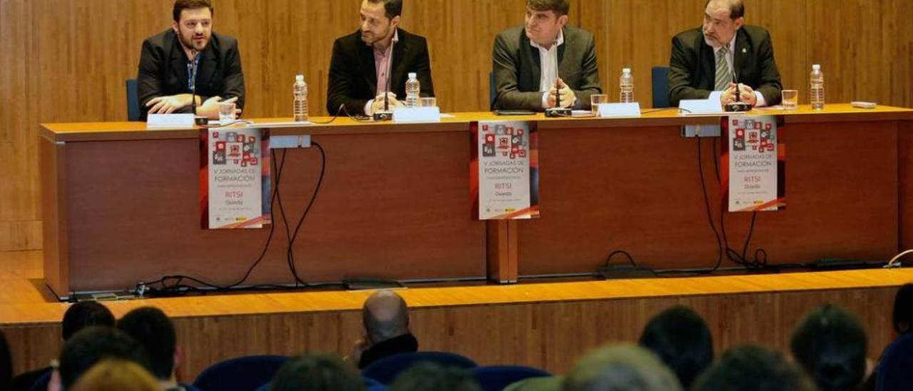 De izquierda a derecha, Daniel Tébar, Luis Rodríguez, Benjamín López y Luis Francisco Cabeza, ayer.