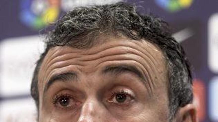 Luis Enrique, en la roda de premsa d&#039;ahir