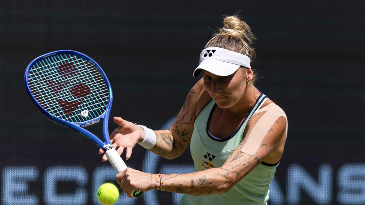 La tenista checa Marketa Vondrousova, durante un partido.
