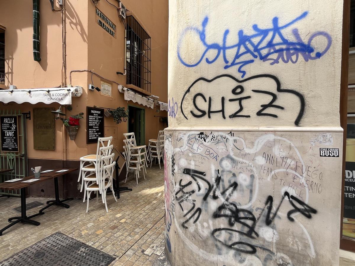 Pintadas en el Centro de Málaga.